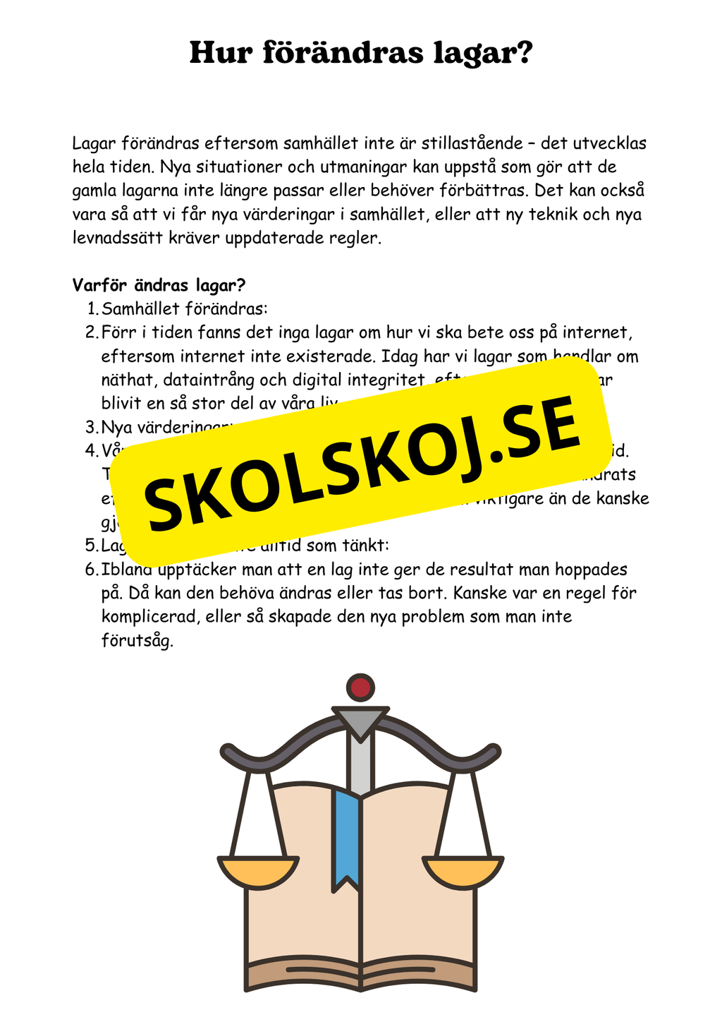 Lag och rätt - Årskurs 4 - 6