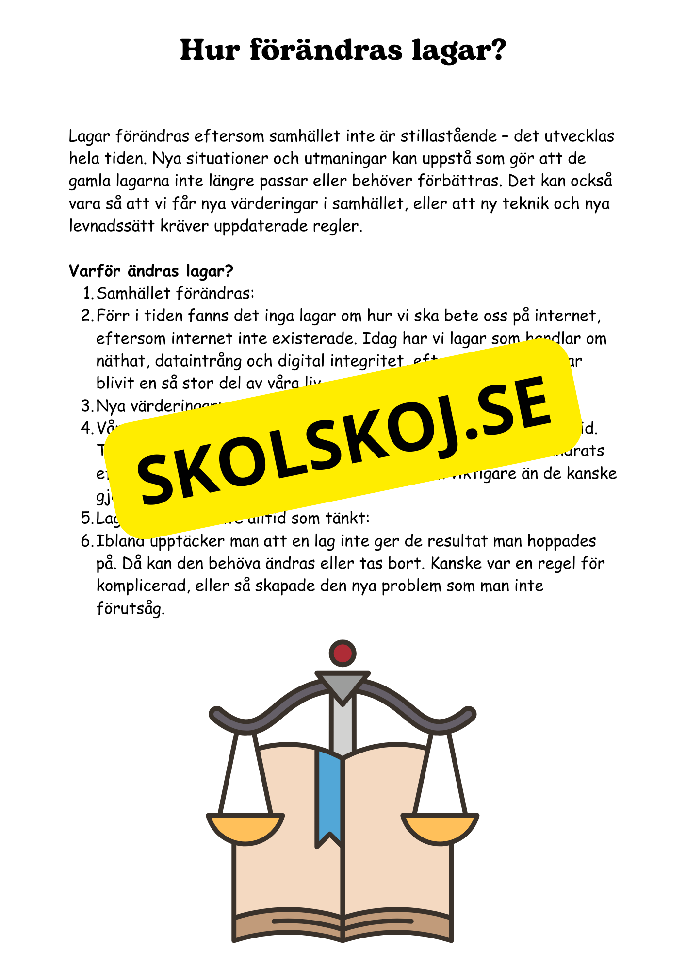 Lag och rätt - Årskurs 4 - 6