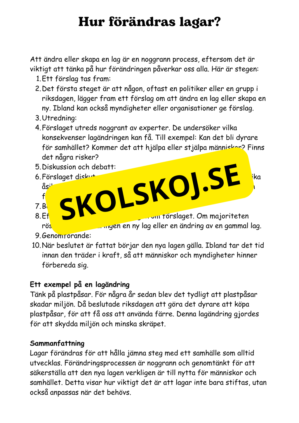 Lag och rätt - Årskurs 4 - 6