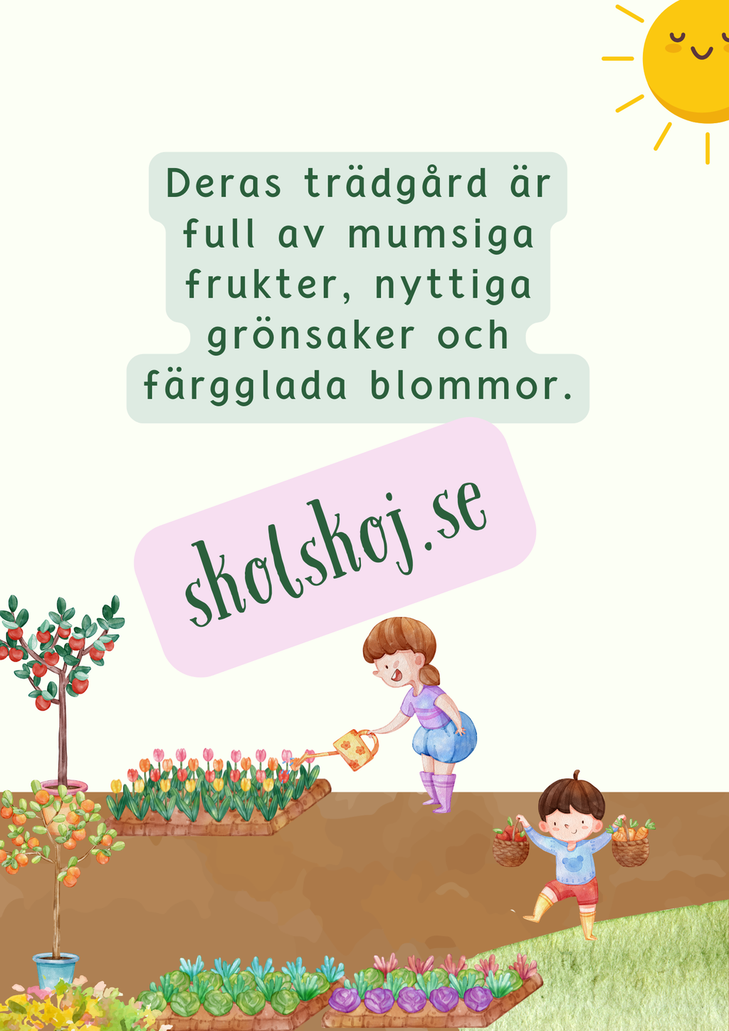 Vår trädgårdsäventyr - Läsförståelse + frågor