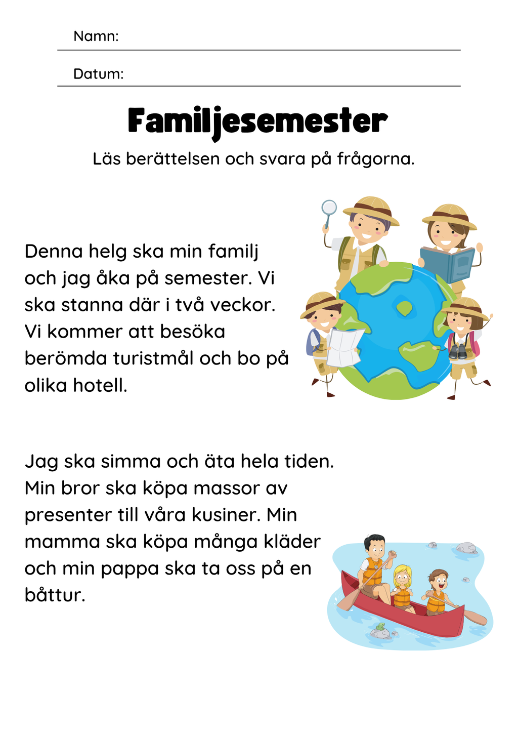 Läsförståelse - Enkel - Årskurs 2 - 3