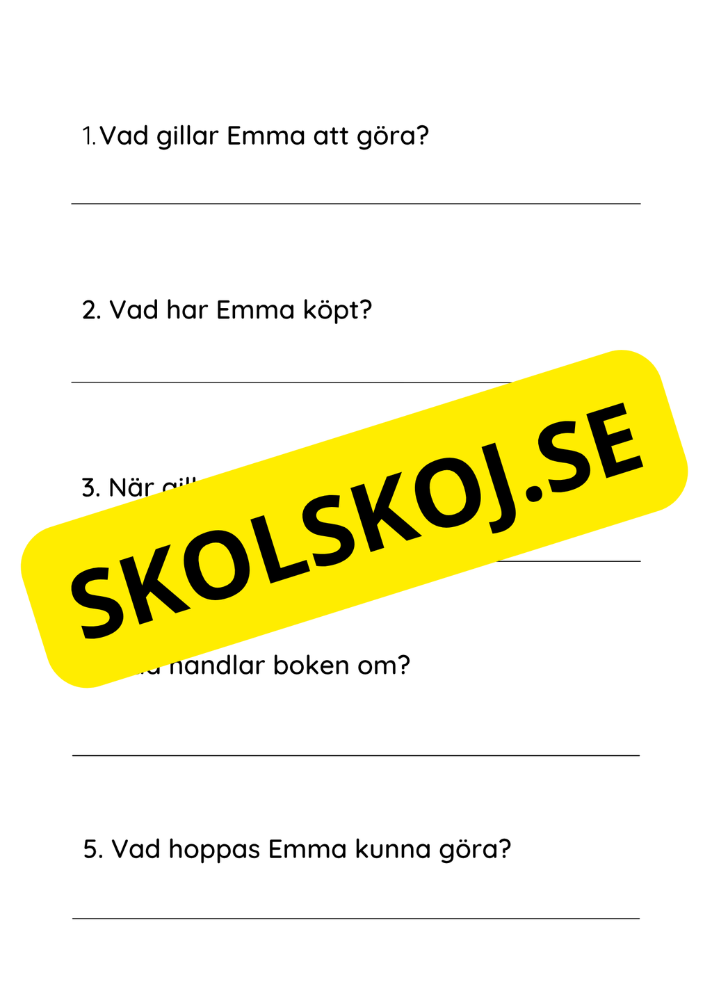 Läsförståelse - Enkel - Årskurs 2 - 3