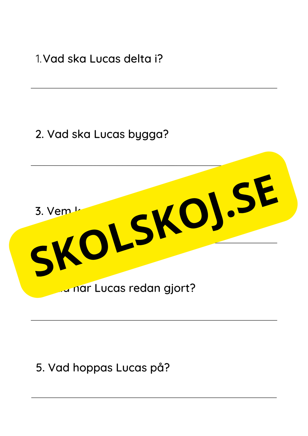 Läsförståelse - Enkel - Årskurs 2 - 3