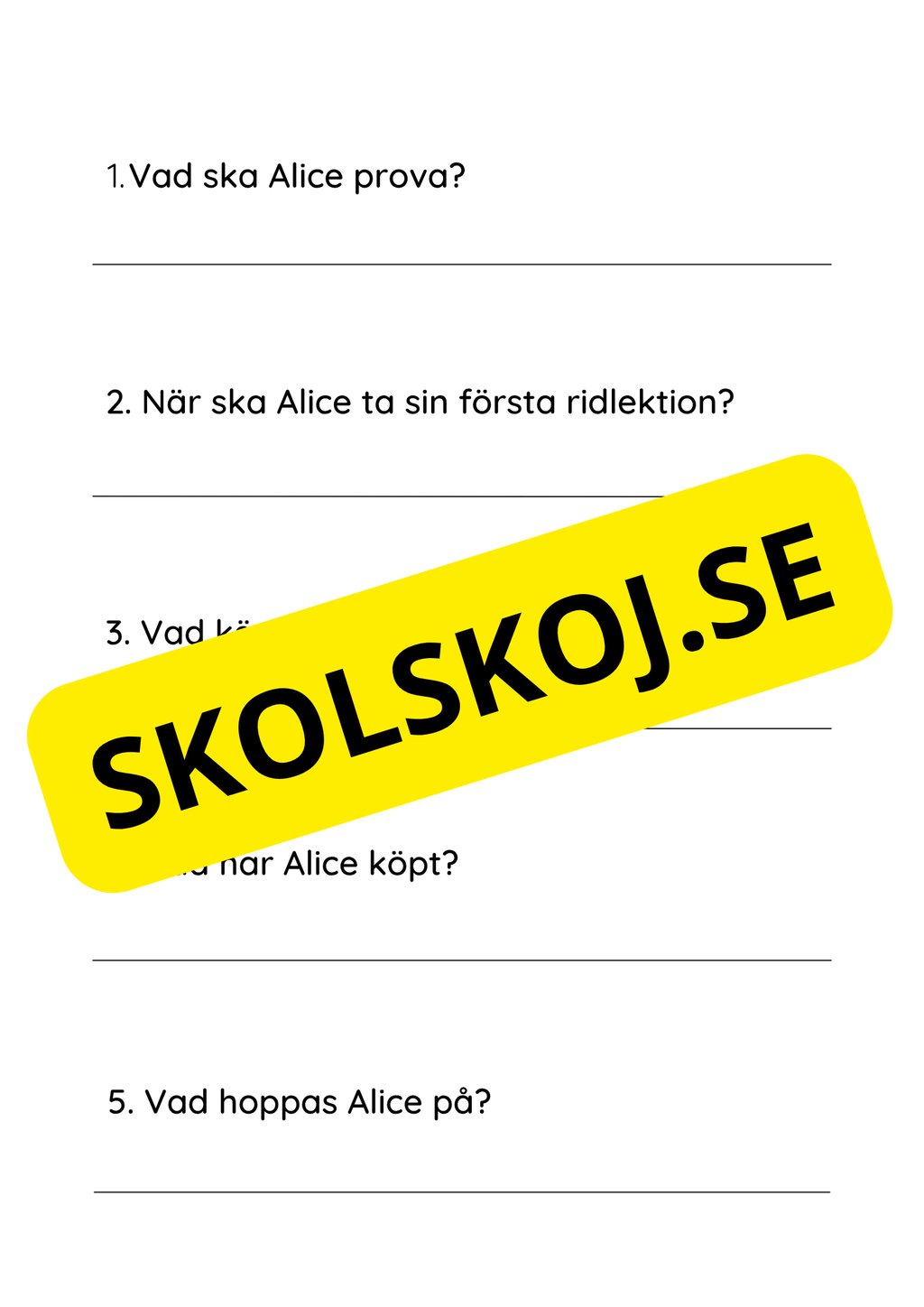 Läsförståelse - Enkel - Årskurs 2 - 3