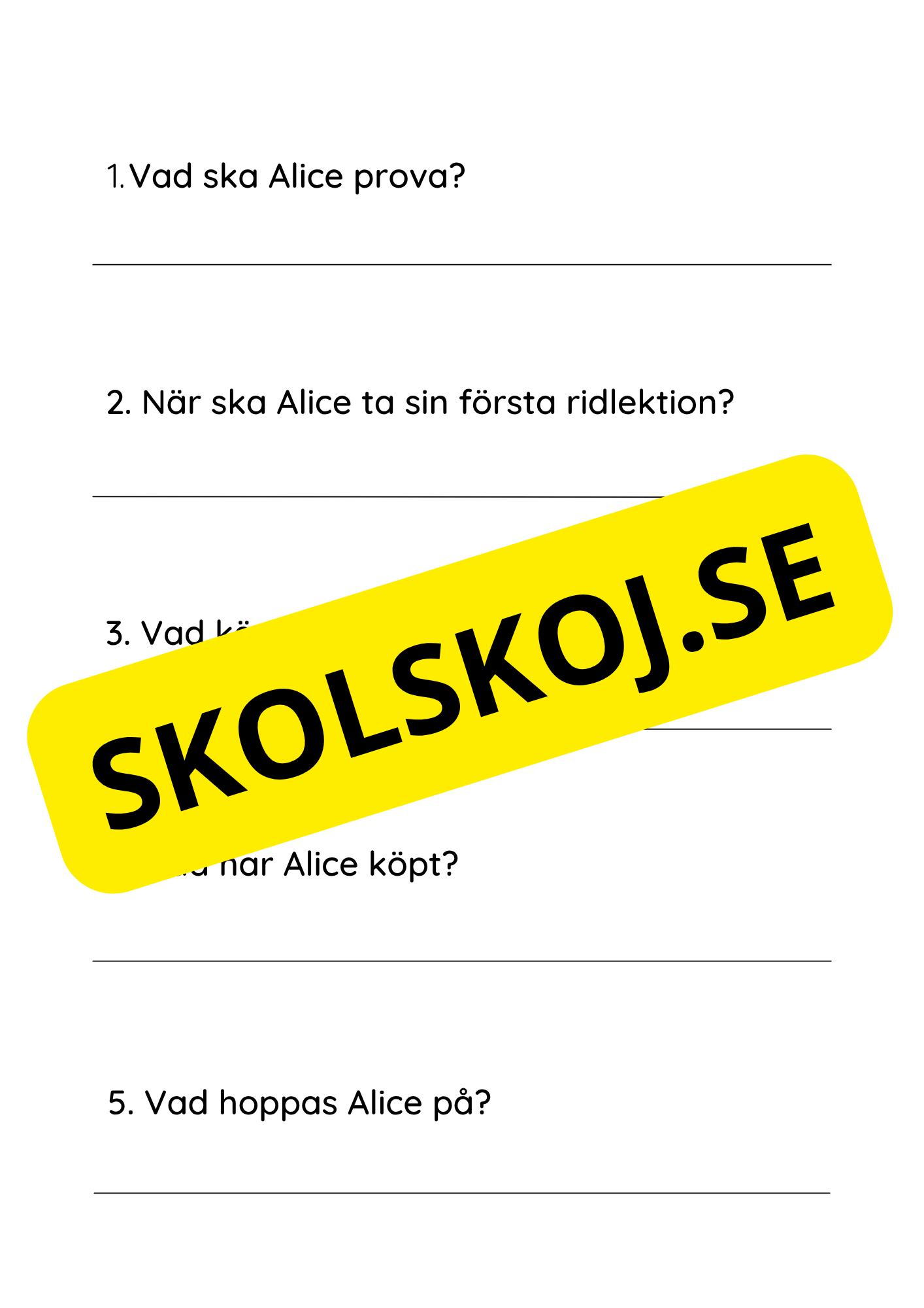 Läsförståelse - Enkel - Årskurs 2 - 3