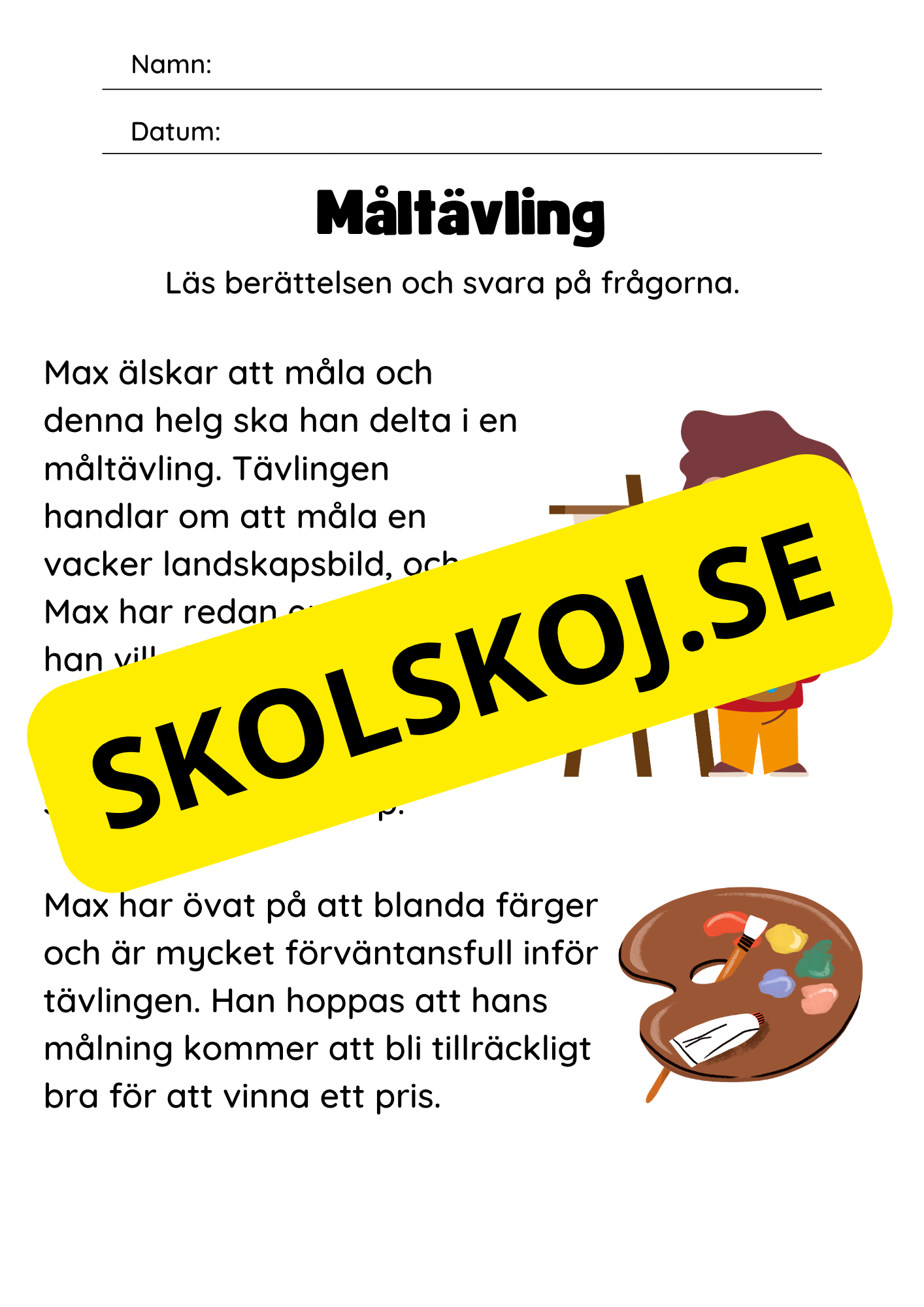 Läsförståelse - Enkel - Årskurs 2 - 3
