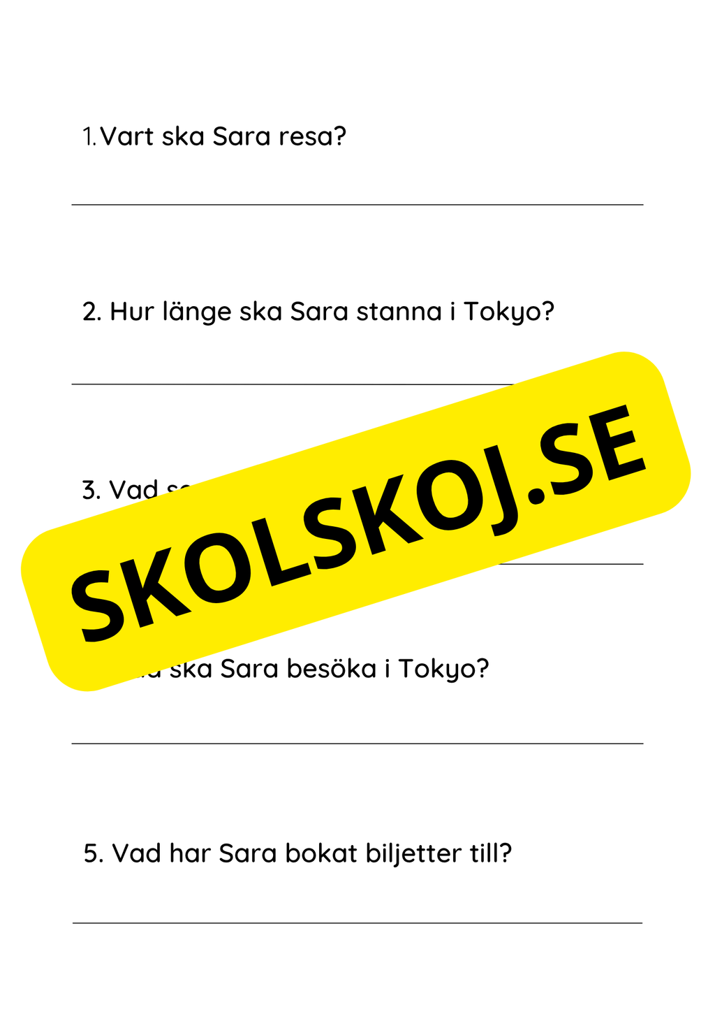 Läsförståelse - Enkel - Årskurs 2 - 3