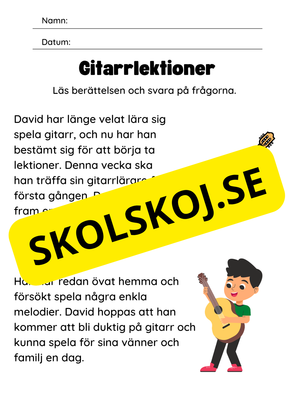 Läsförståelse - Enkel - Årskurs 2 - 3