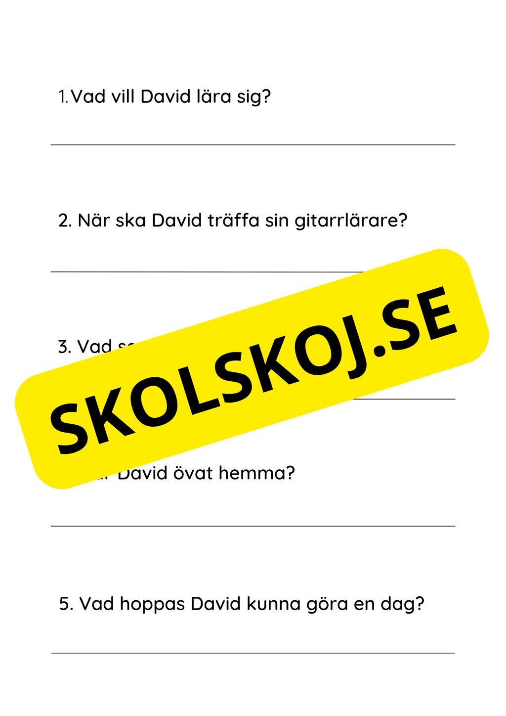 Läsförståelse - Enkel - Årskurs 2 - 3