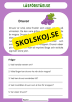 Läsförståelse - Frukter