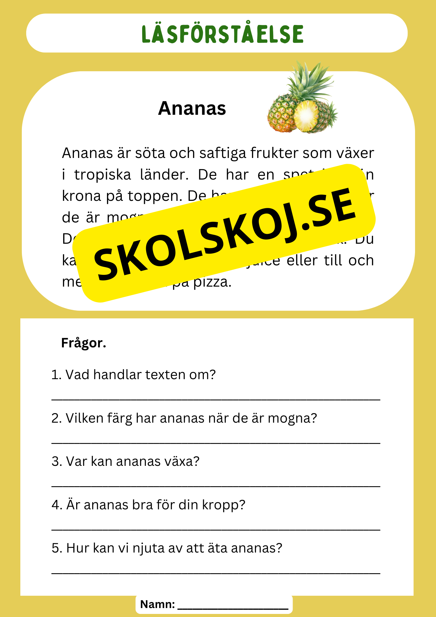 Läsförståelse - Frukter
