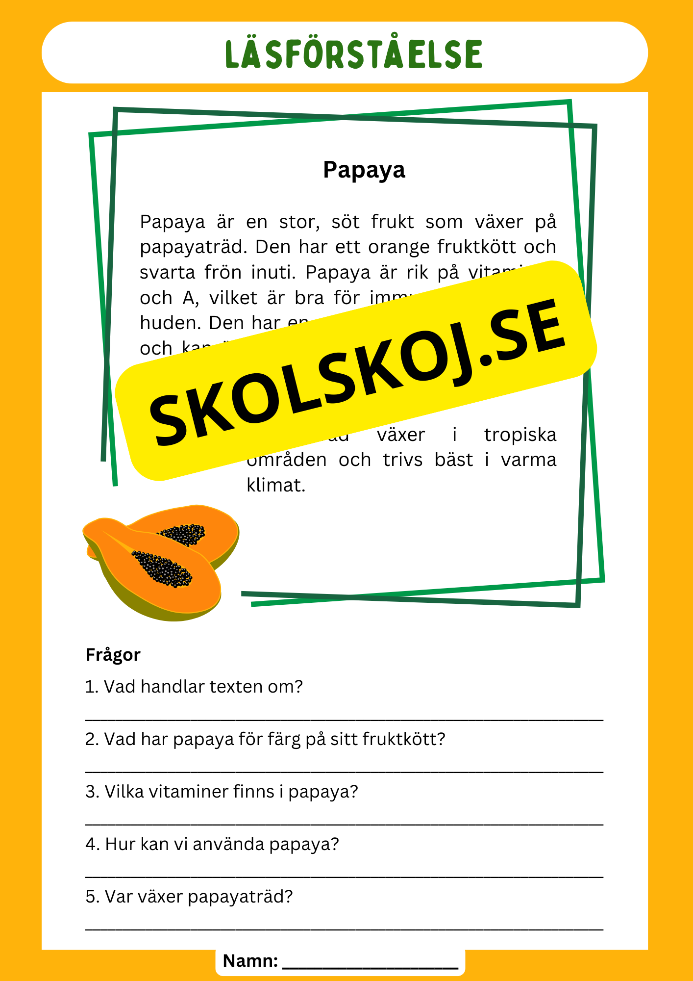 Läsförståelse - Frukter