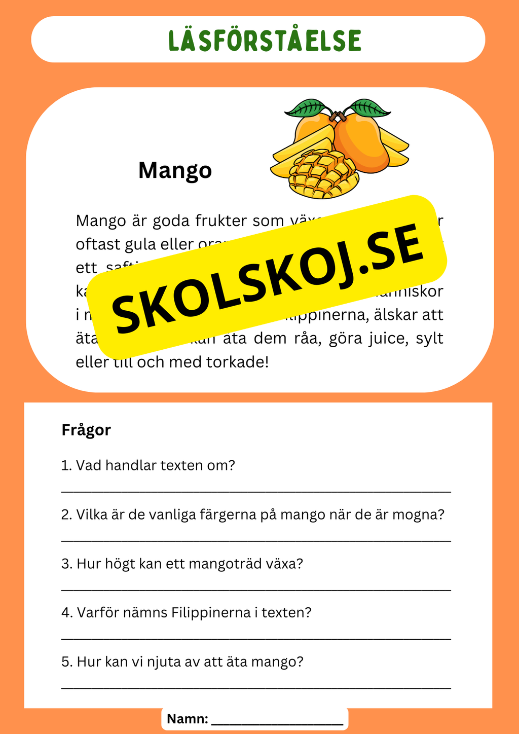Läsförståelse - Frukter