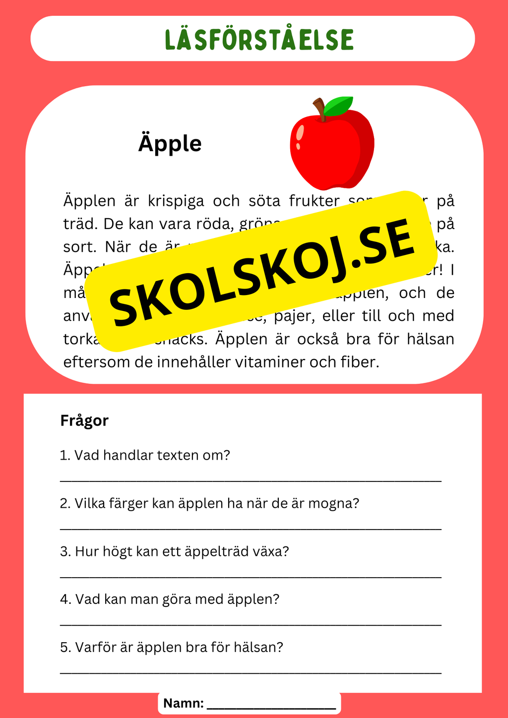 Läsförståelse - Frukter
