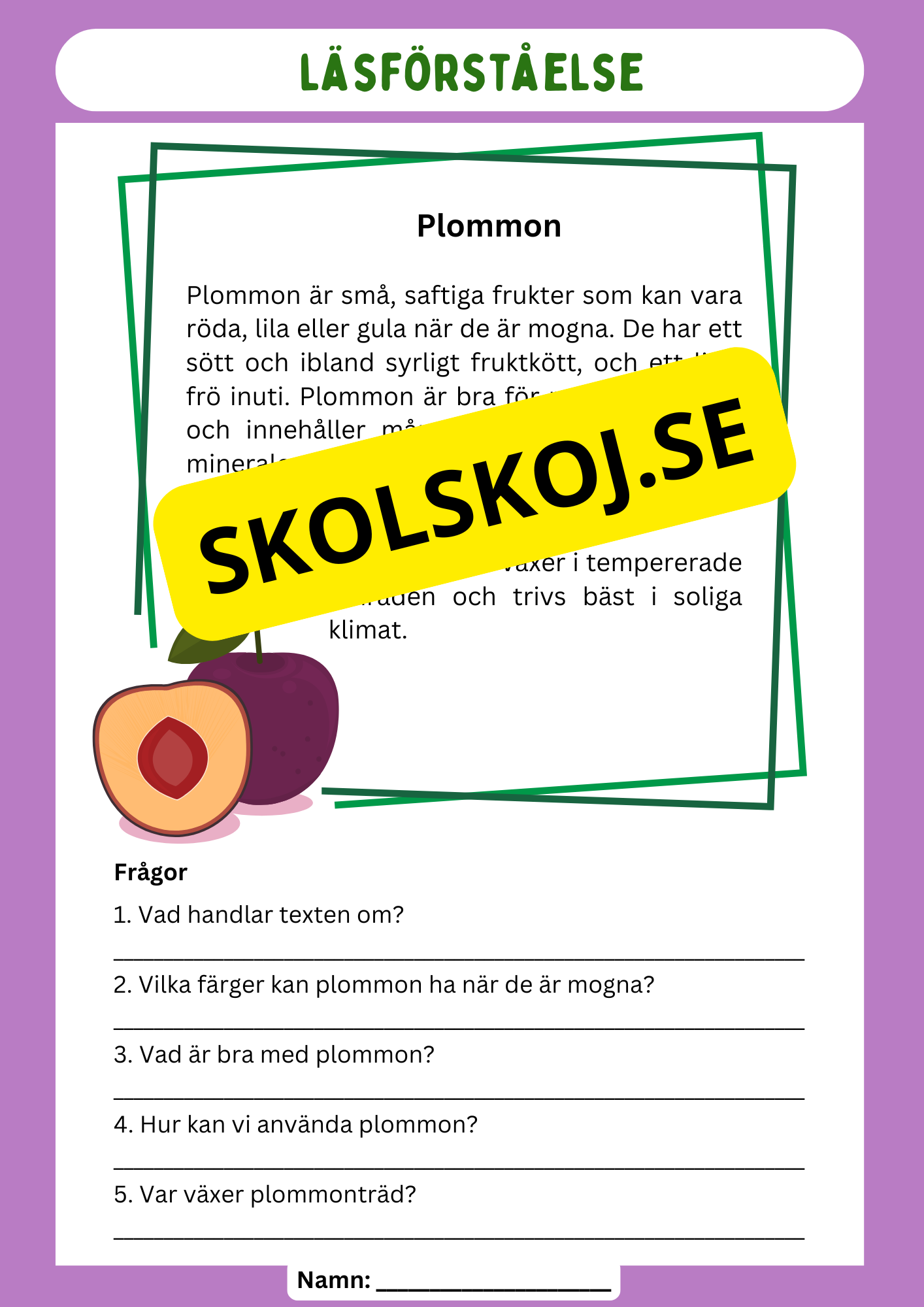 Läsförståelse - Frukter