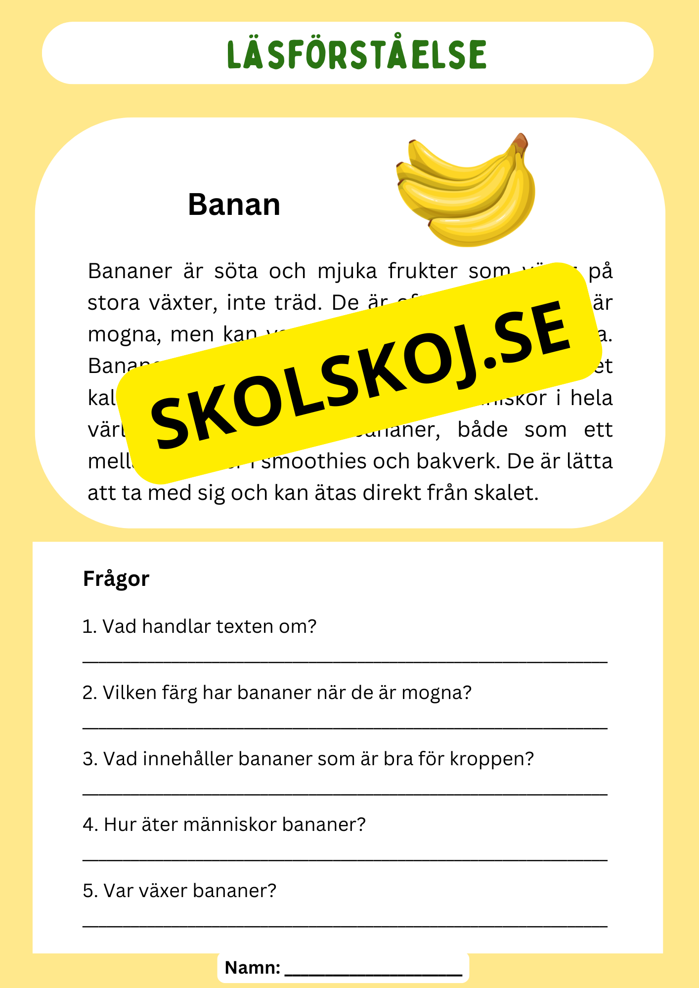 Läsförståelse - Frukter