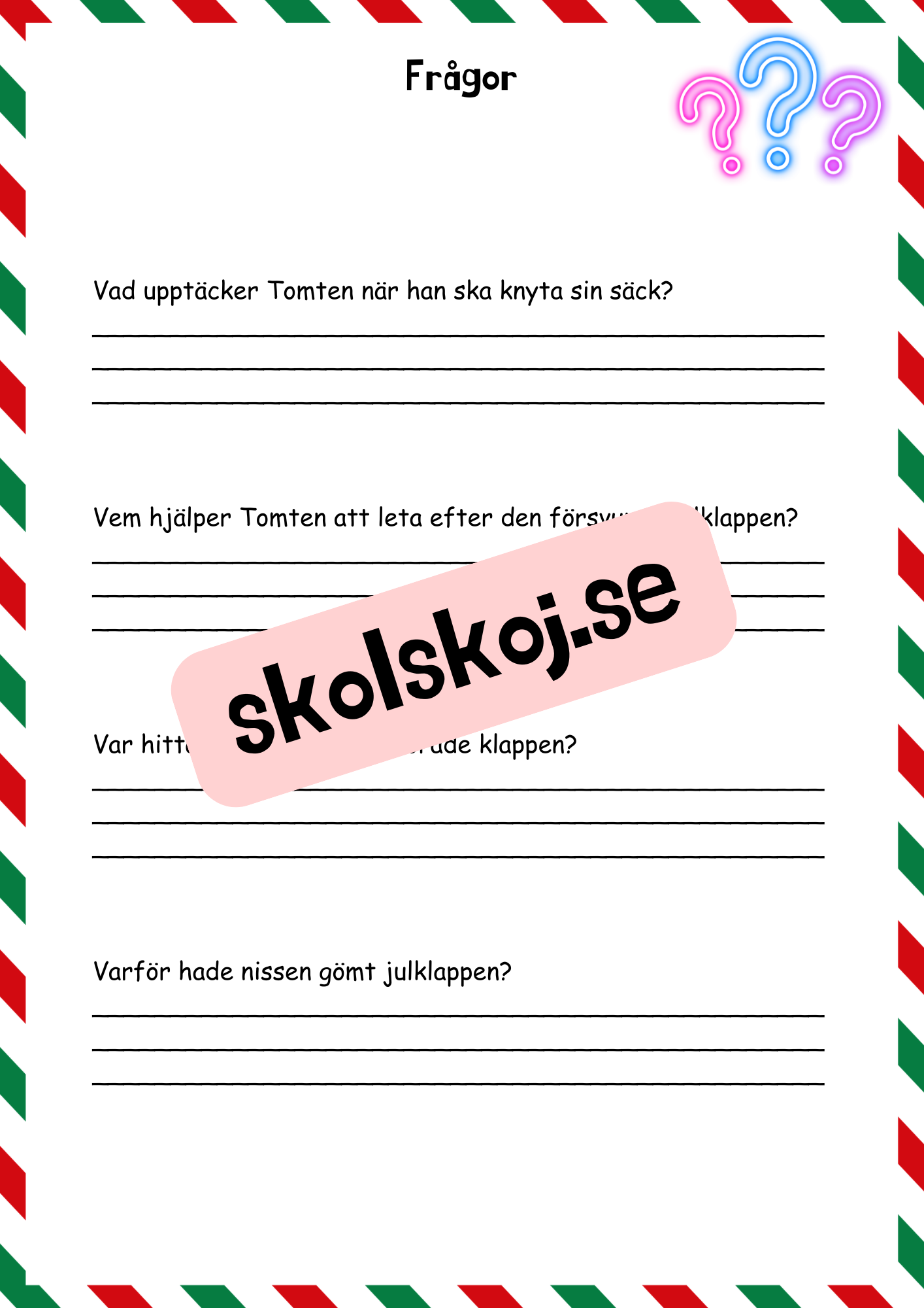 Läsförståelse - Jul (27 sidor)