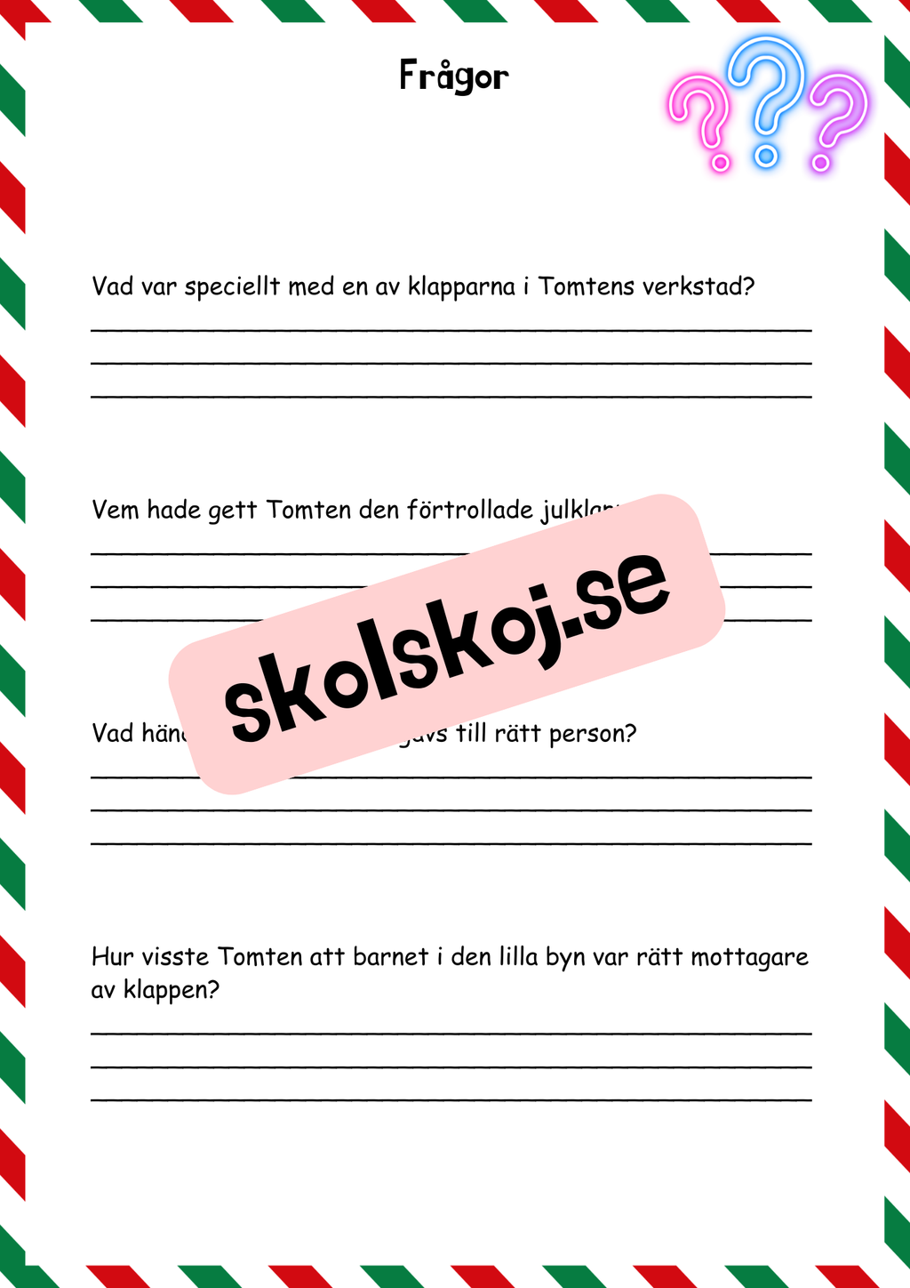 Läsförståelse - Jul (27 sidor)