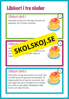 Läskort i tre nivåer- 60 st