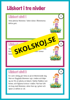 Läskort i tre nivåer- 60 st