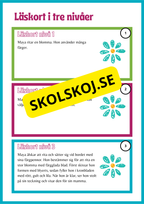 Läskort i tre nivåer- 60 st