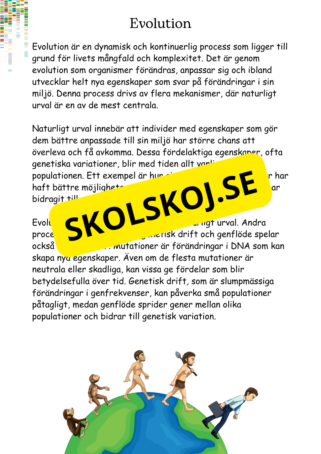 Livets utveckling - Årskurs 4 - 6