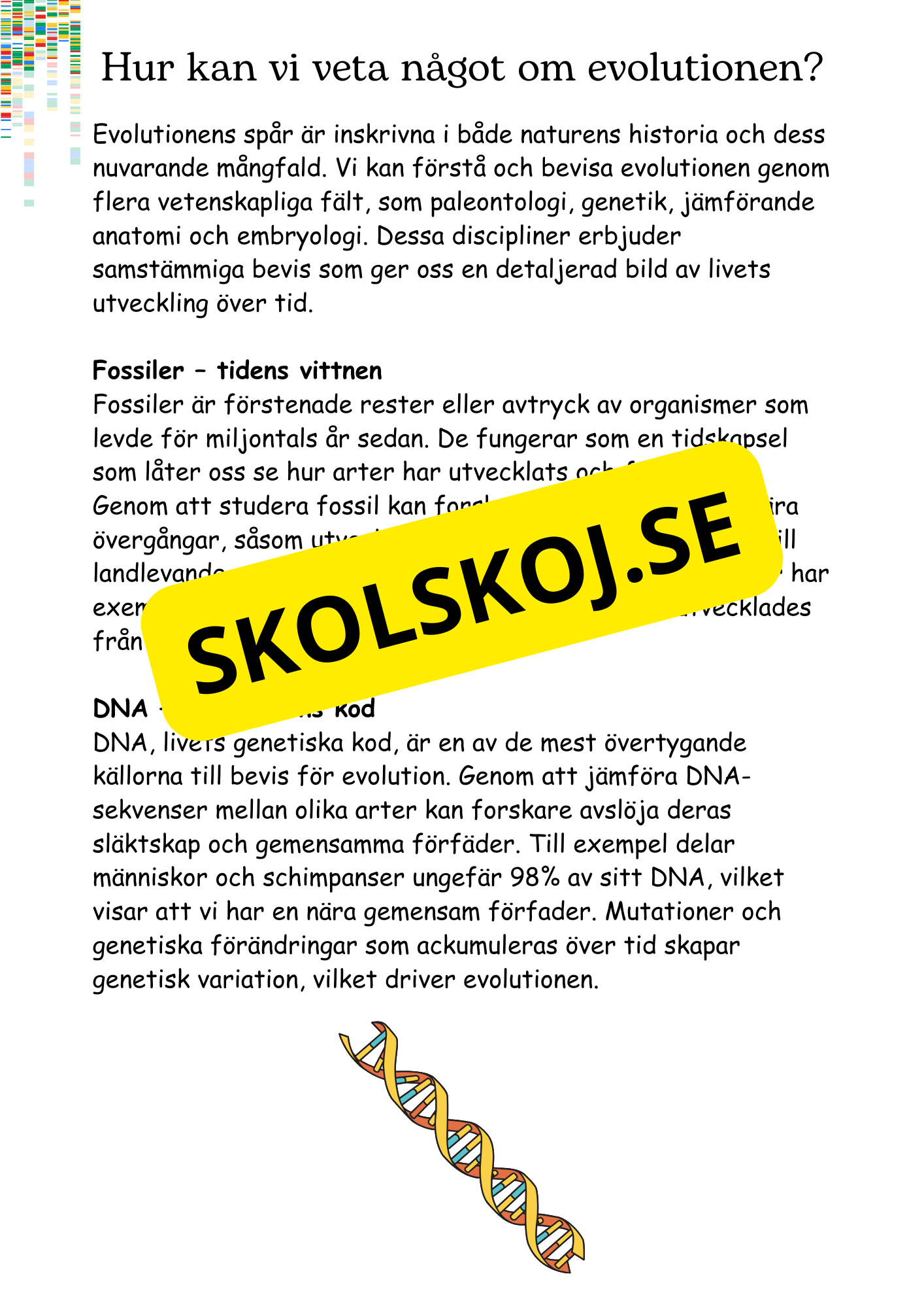 Livets utveckling - Årskurs 4 - 6
