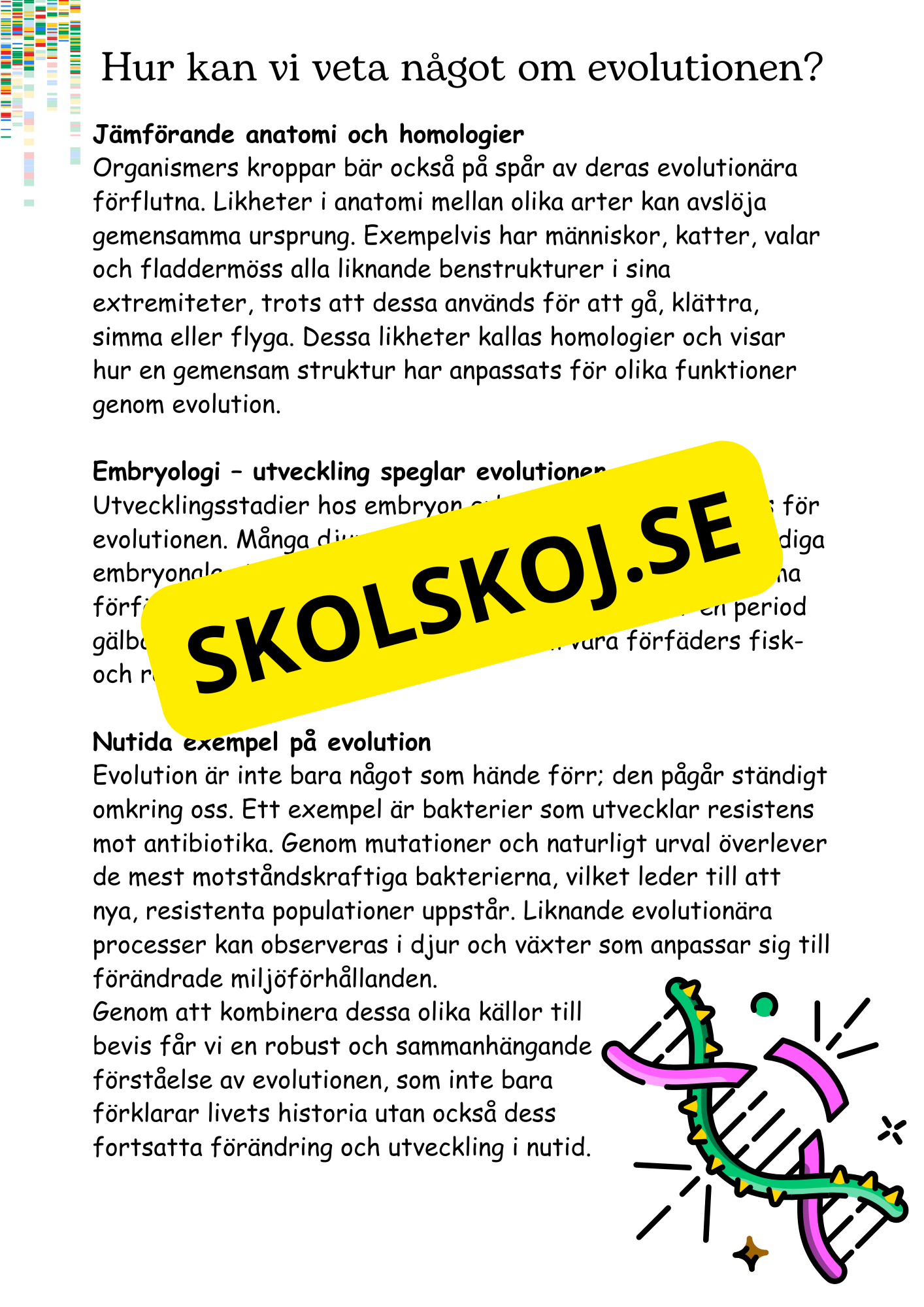 Livets utveckling - Årskurs 4 - 6