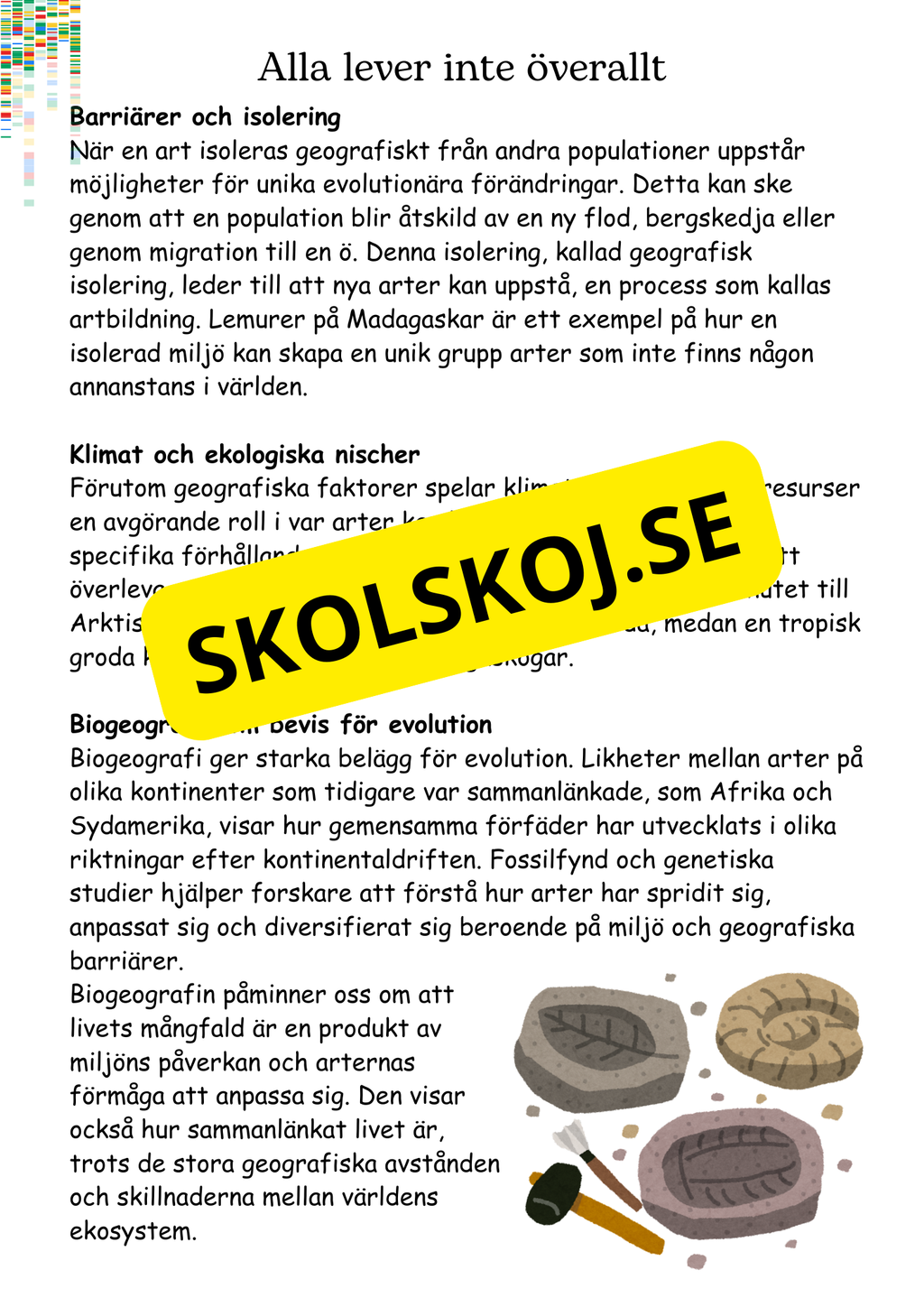 Livets utveckling - Årskurs 4 - 6