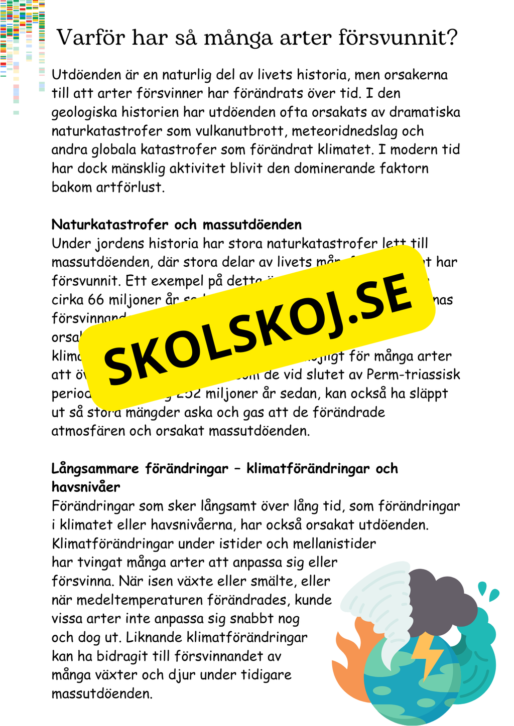 Livets utveckling - Årskurs 4 - 6