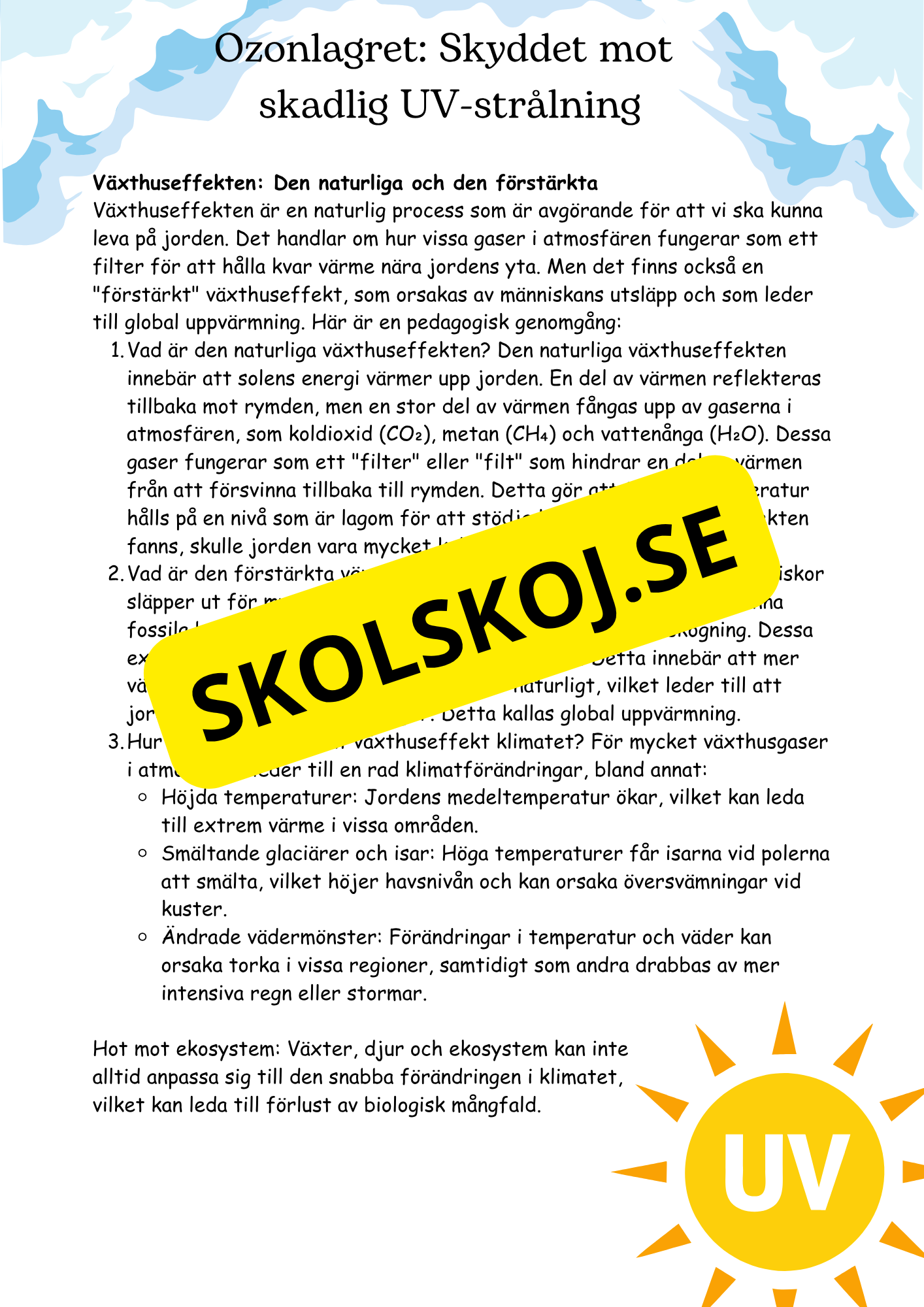 Luftens egenskaper och viktiga funktioner - åk 4 - 6