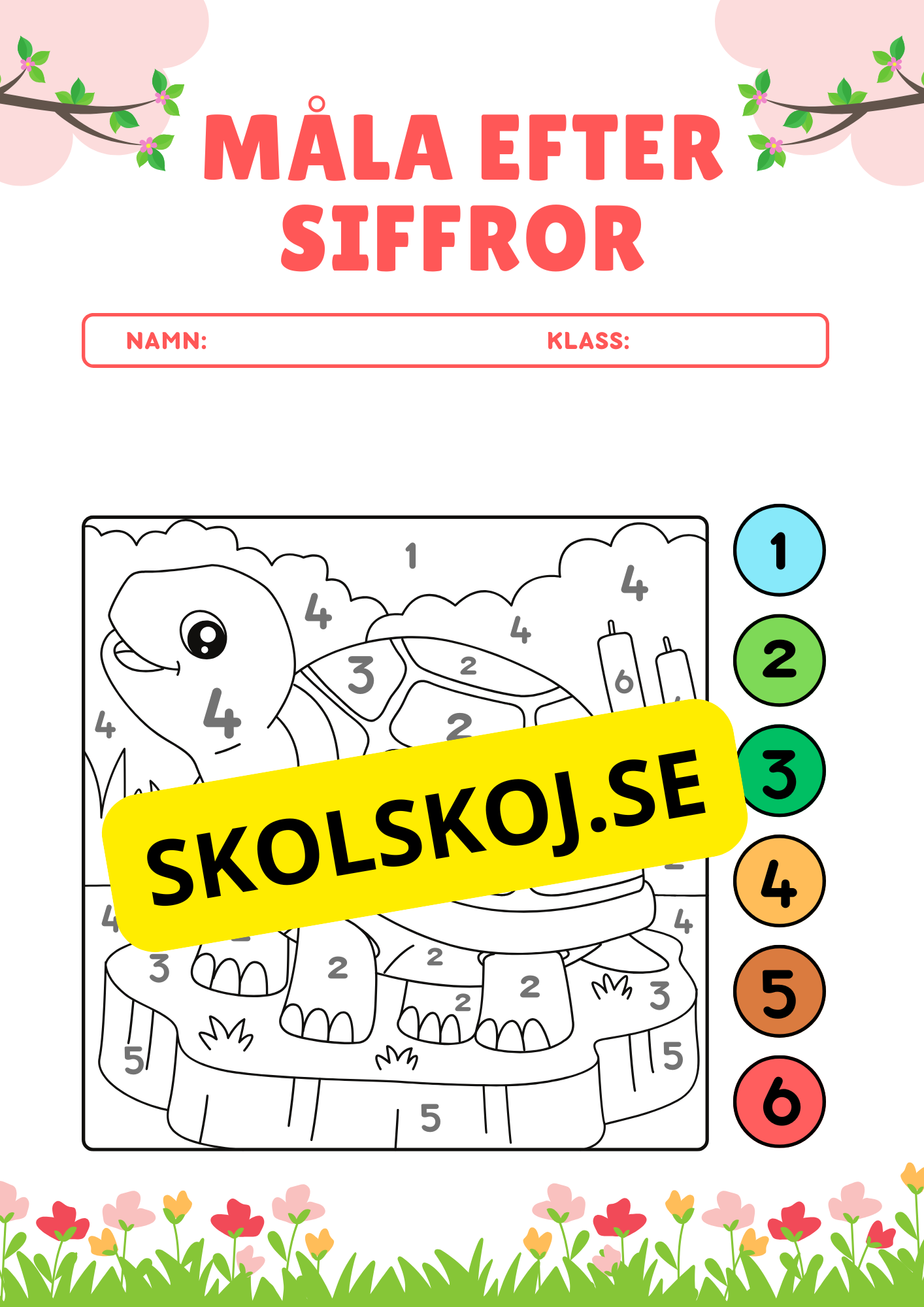 Måla efter siffror - Häfte