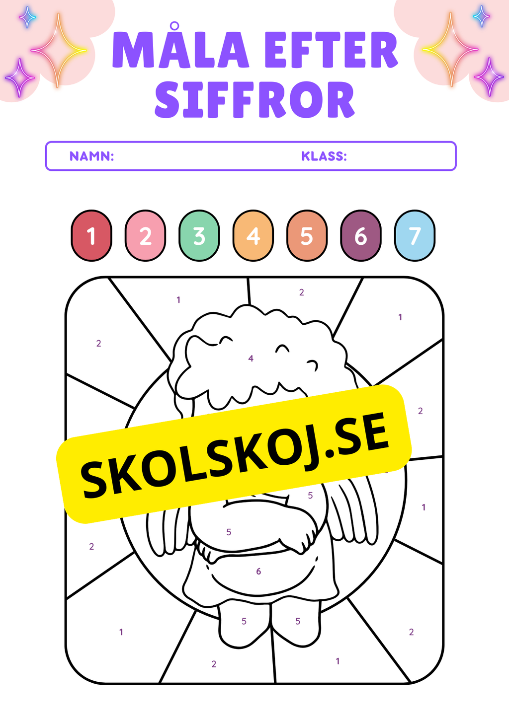 Måla efter siffror - Häfte