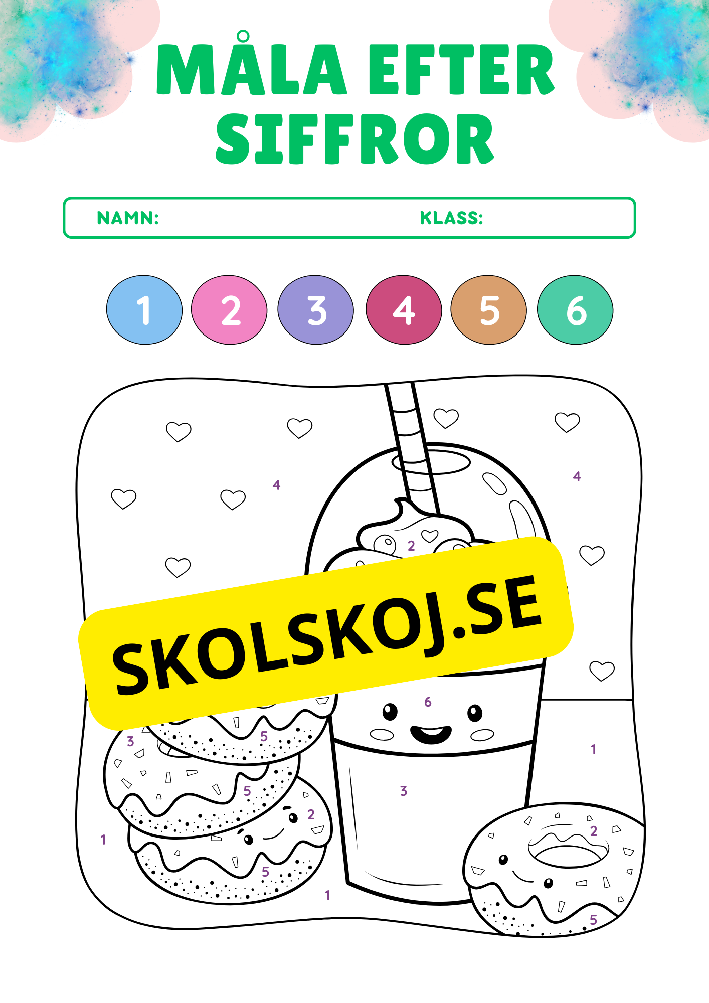 Måla efter siffror - Häfte