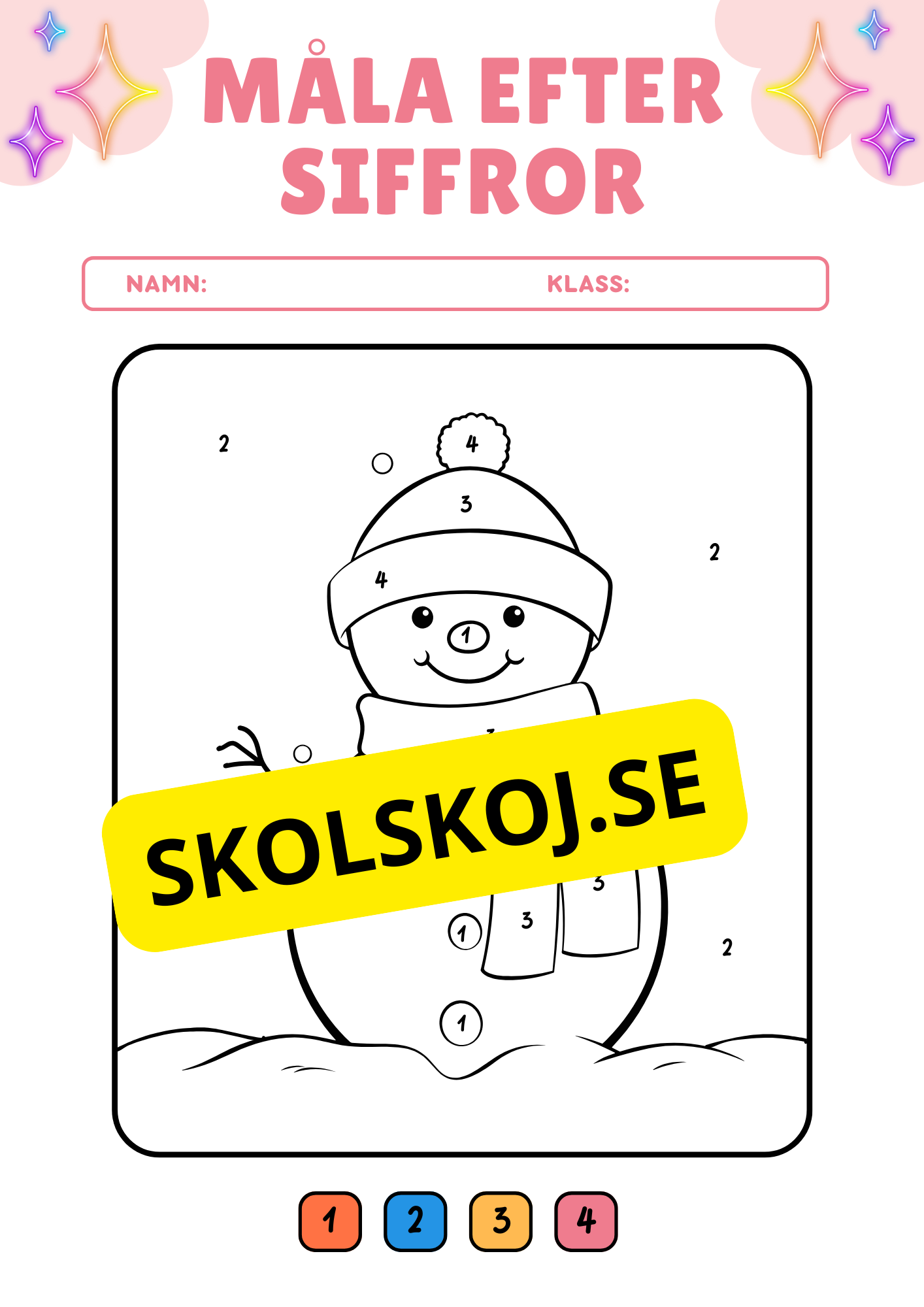 Måla efter siffror - Häfte