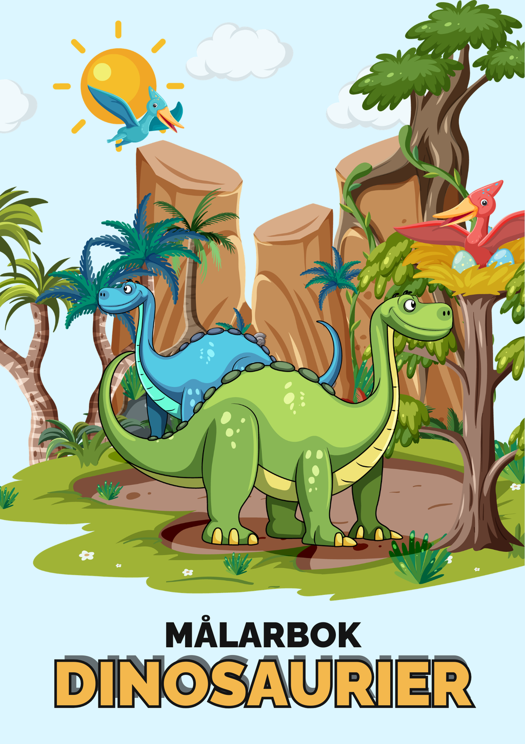 Målarbok dinosaurier