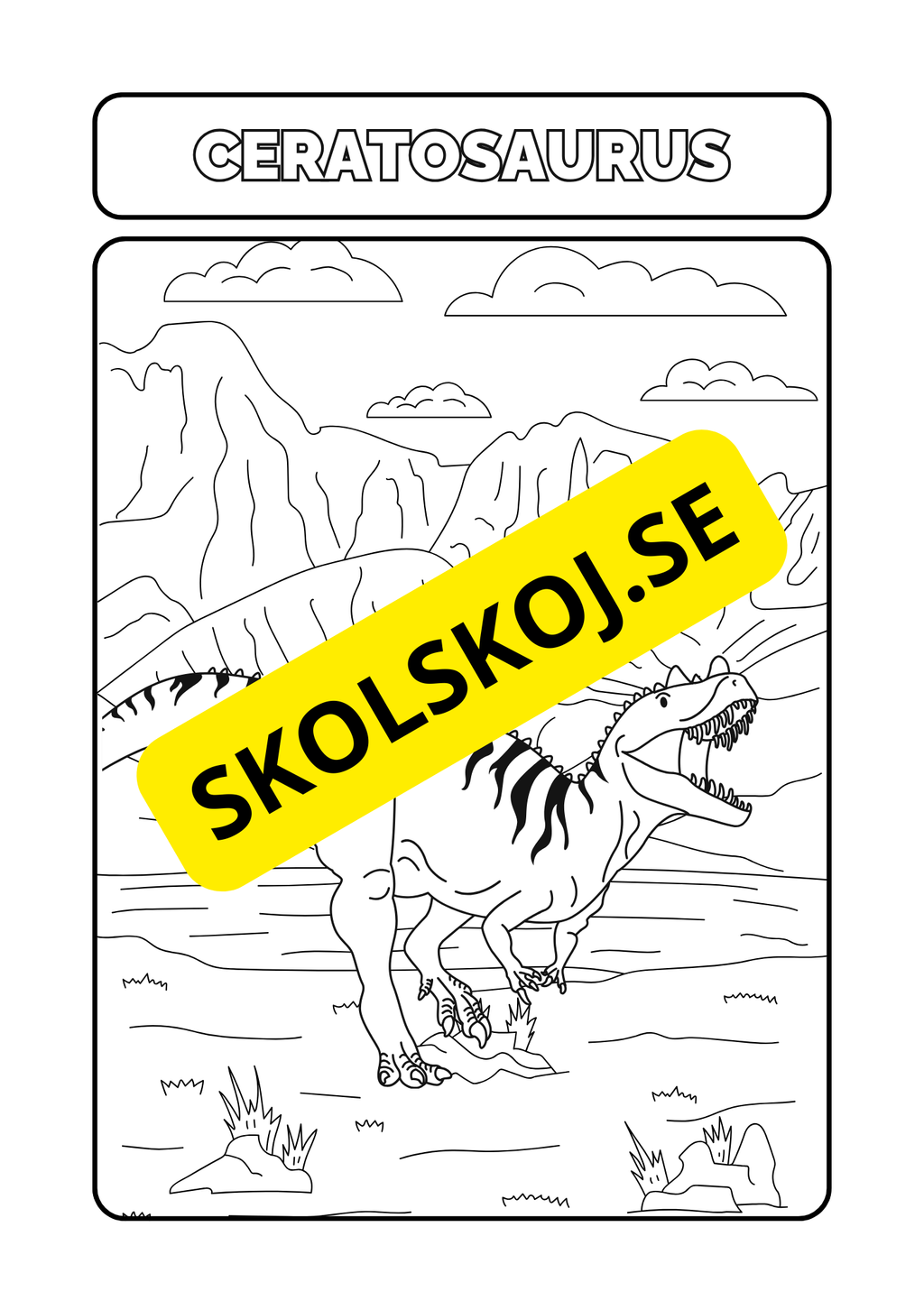 Målarbok dinosaurier
