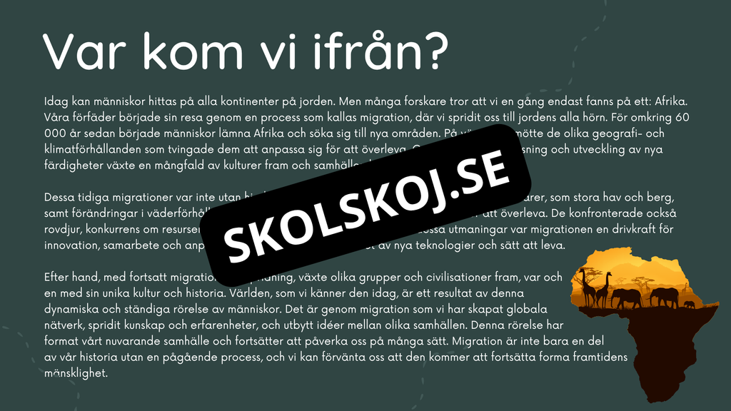 Människans resa - Powerpoint och PDF format