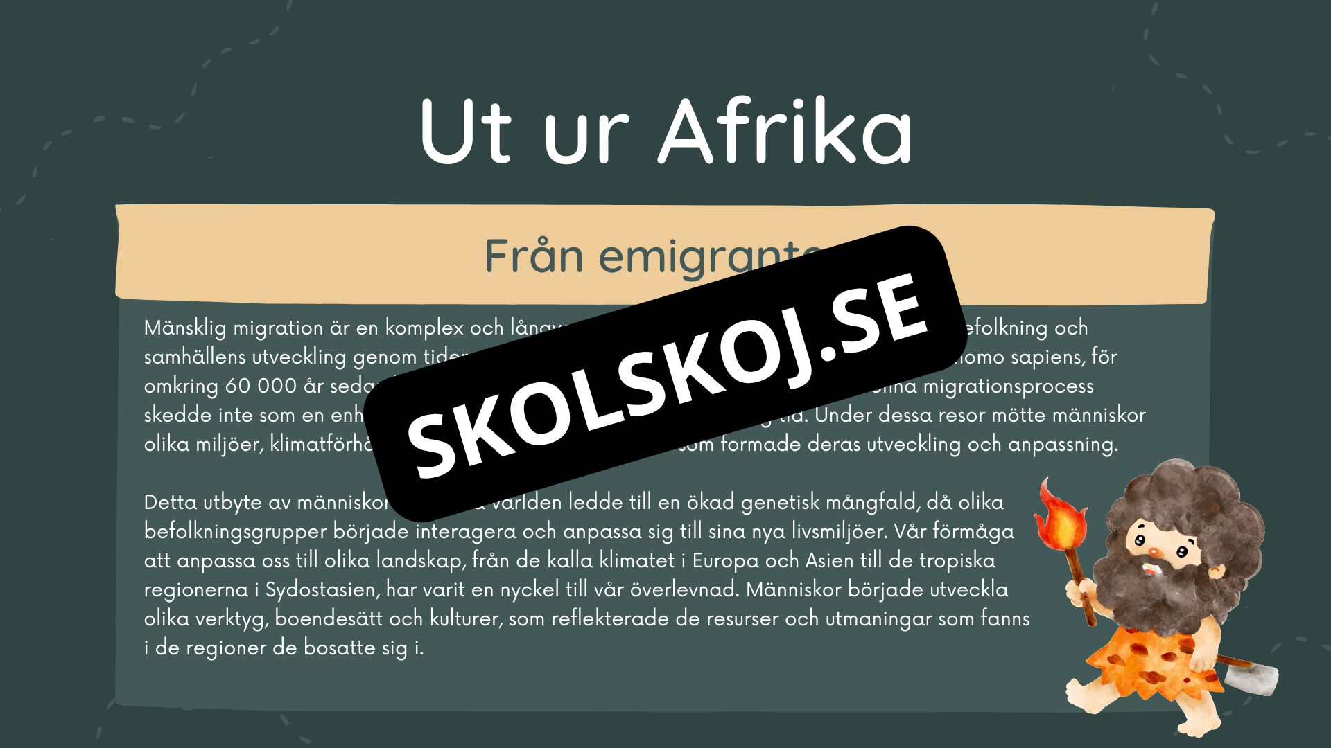Människans resa - Powerpoint och PDF format