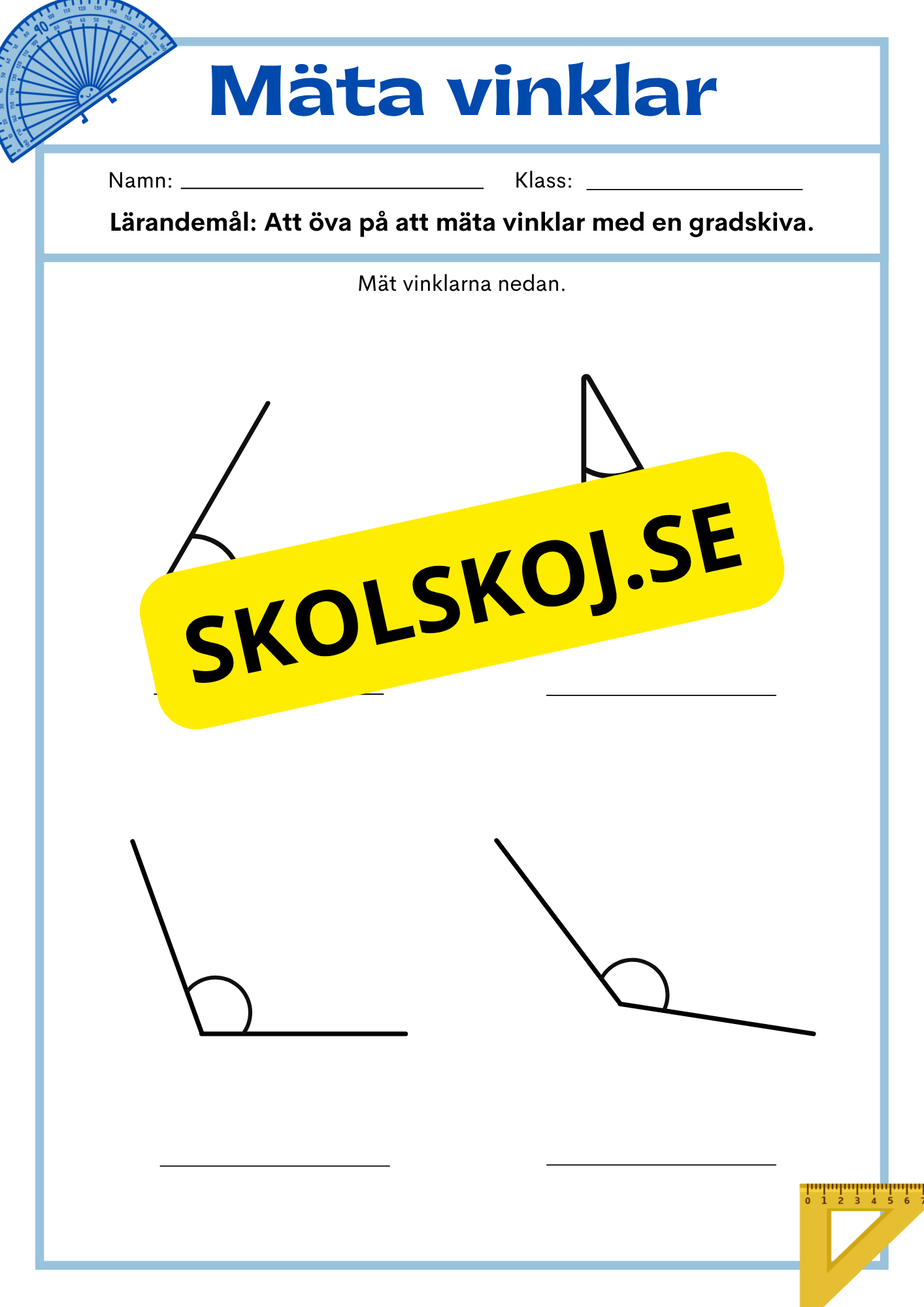 Mäta vinklar - Häfte