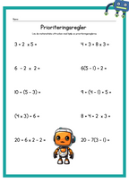 Matematiska uttryck och prioriteringsregler - Årskurs 6 - 9