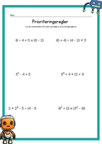 Matematiska uttryck och prioriteringsregler - Årskurs 6 - 9