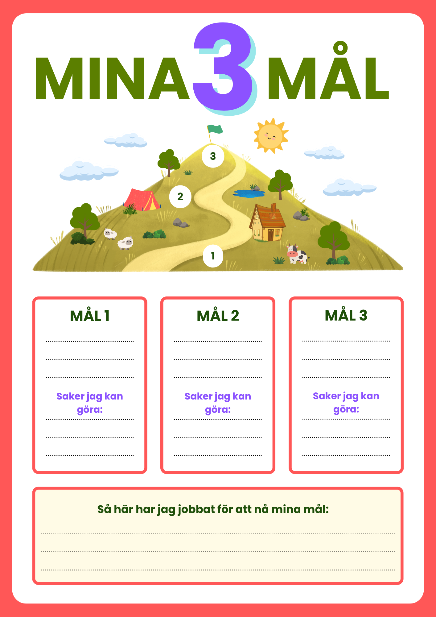 Mina 3 mål