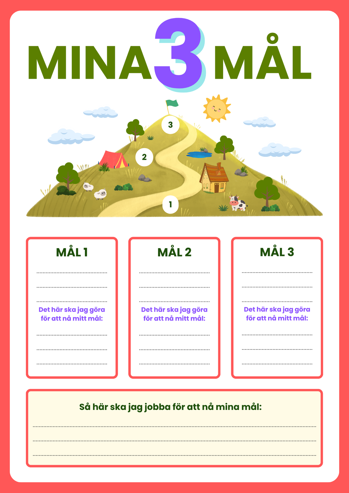 Mina 3 mål