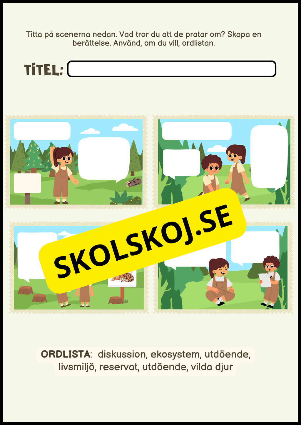 Mina korta berättelser - Fsk - Årskurs 3