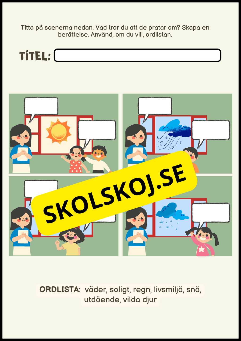Mina korta berättelser - Fsk - Årskurs 3