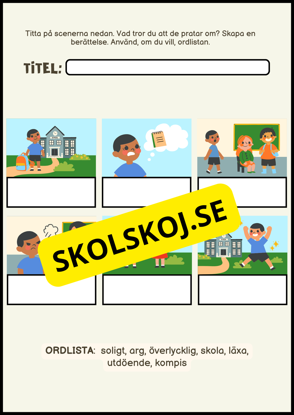 Mina korta berättelser - Fsk - Årskurs 3