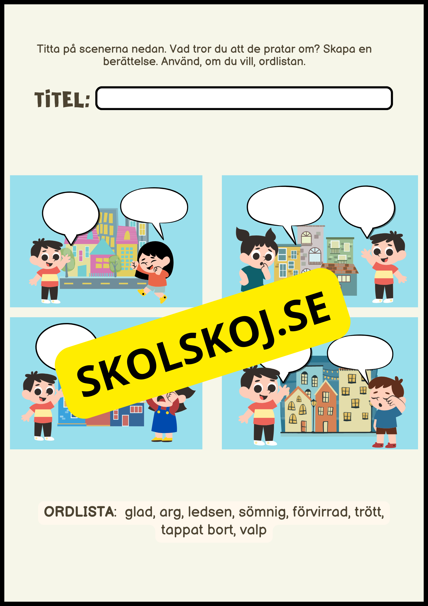 Mina korta berättelser - Fsk - Årskurs 3