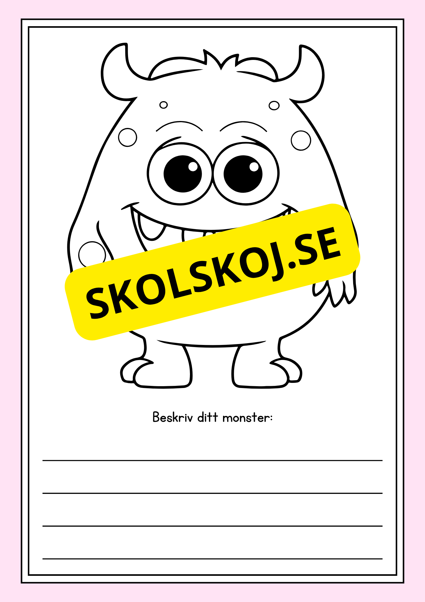 Mina monster - Beskriv ditt monster