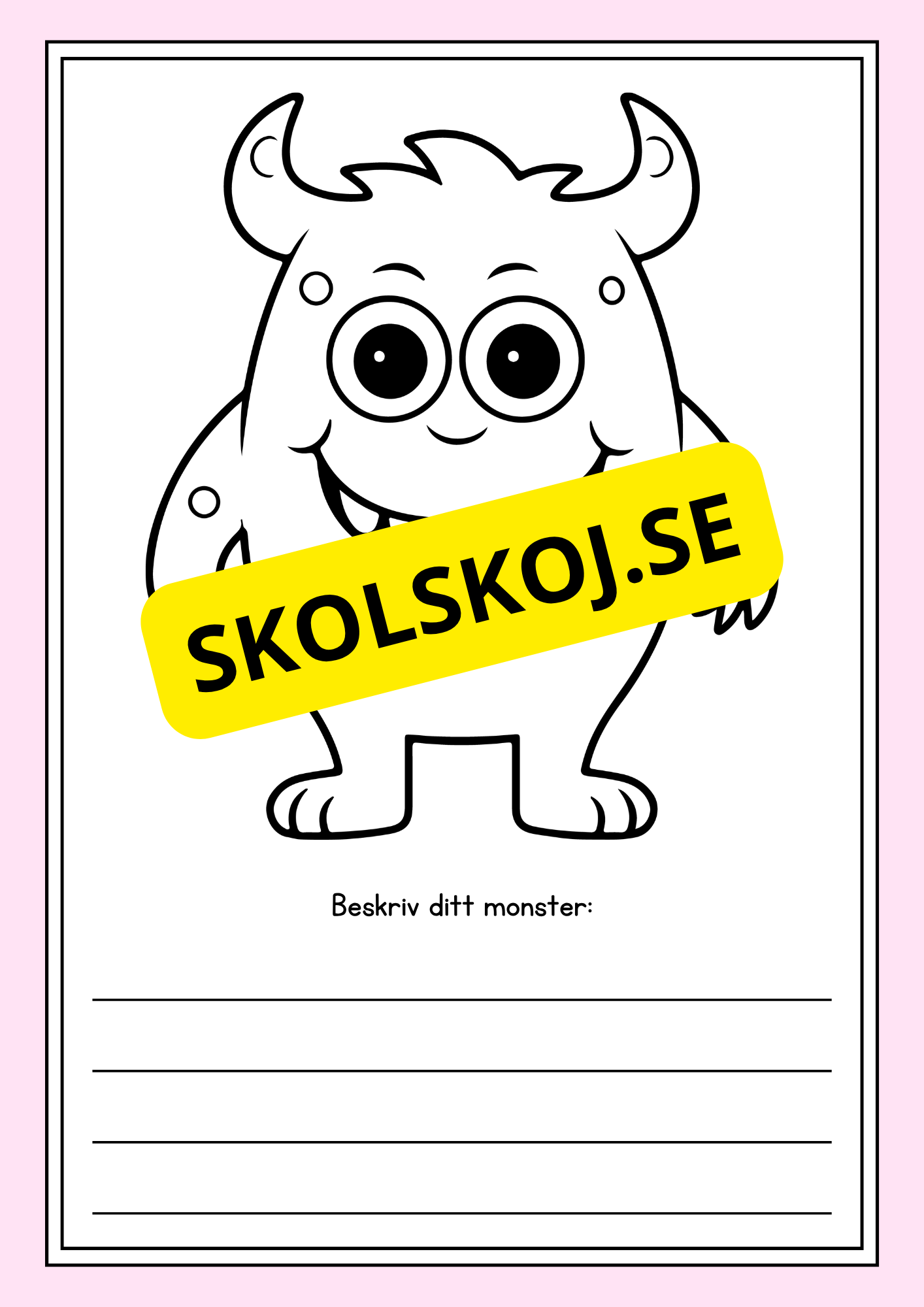 Mina monster - Beskriv ditt monster